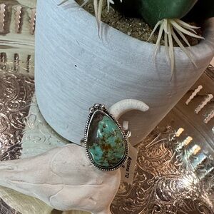 Arizona Turquoise Sterling Silver Teardrop Ring size 8
